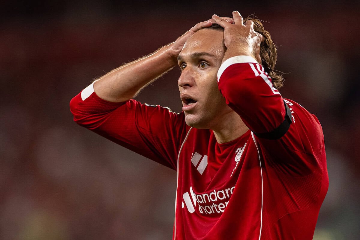 LIVERPOOL, ENGLAND - Friday, August 15, 2025: Liverpool's Federico Chiesa during the FA Premier League match between Liverpool FC and AFC Bournemouth at Anfield. Liverpool won 4-2. (Photo by David Rawcliffe/Propaganda)