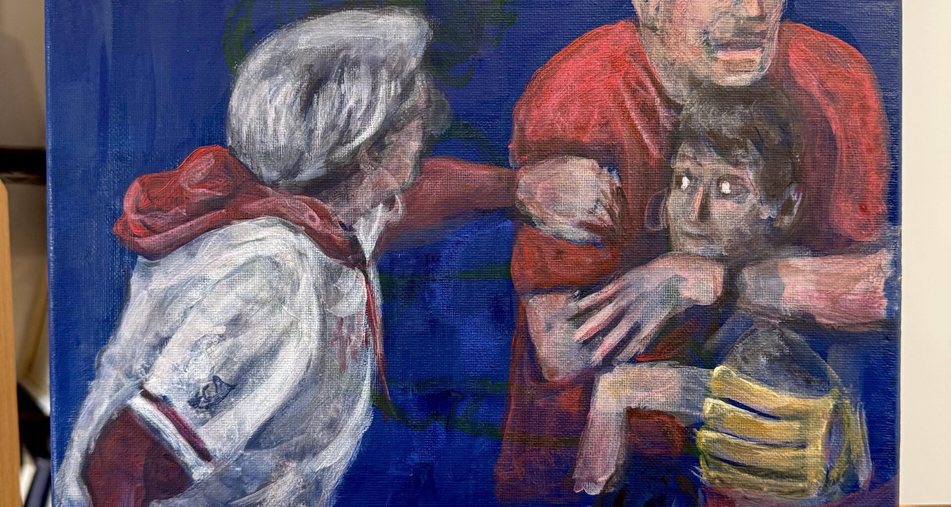 I painted the Phillies fan home run Karen in acrylic paint