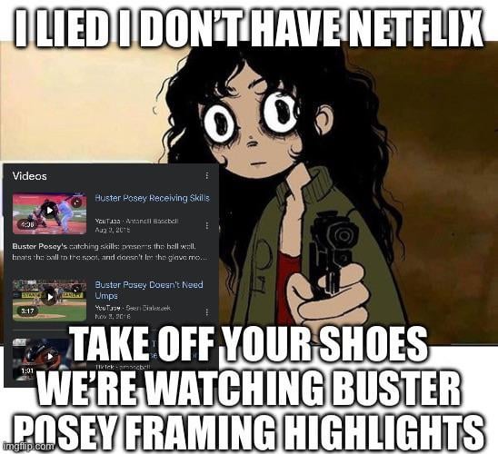 Then we’re watching all the clips where he gets up and goes to the dugout before the ump calls strike 3