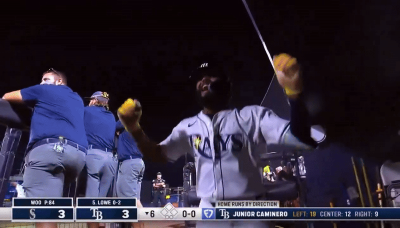 Cammy and Morel dugout celly