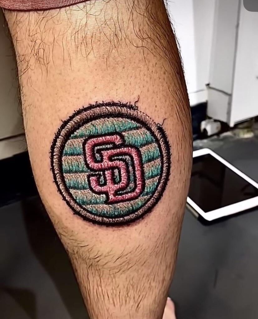 Padres pride on skin 🟤💛⚾️ Another fan tattoo — done by me in San Diego