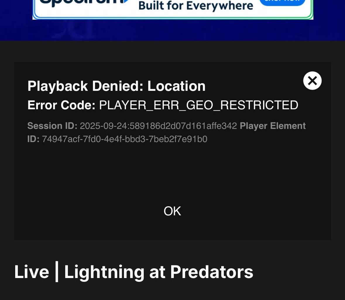 Georestricted in Tampa