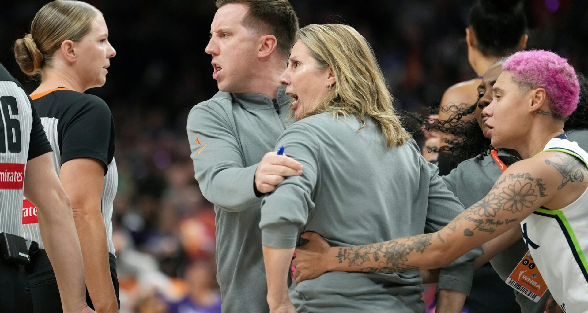 Cheryl Reeve ejected, Napheesa Collier hurt as Lynx on verge of elimination