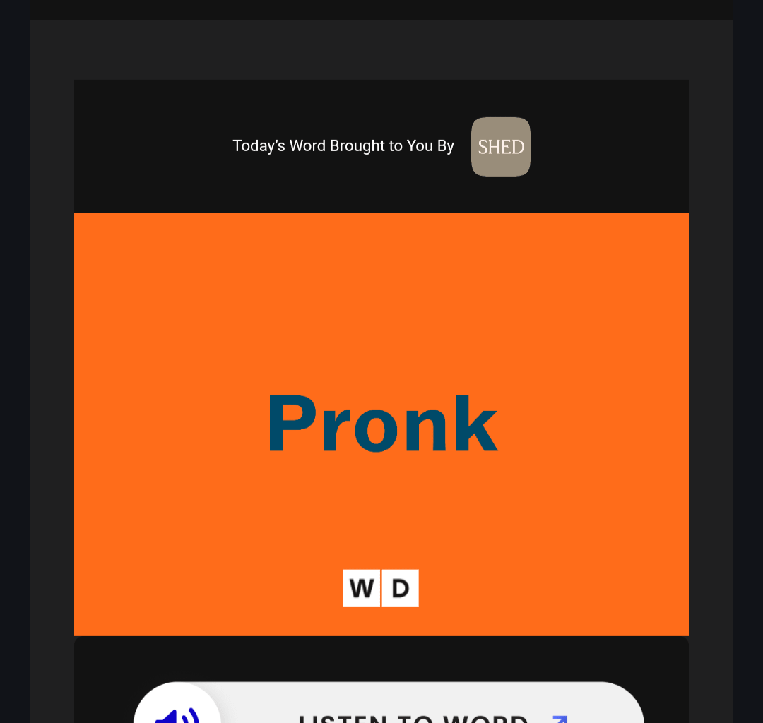 Perhaps my word of the day is missing an important definition...