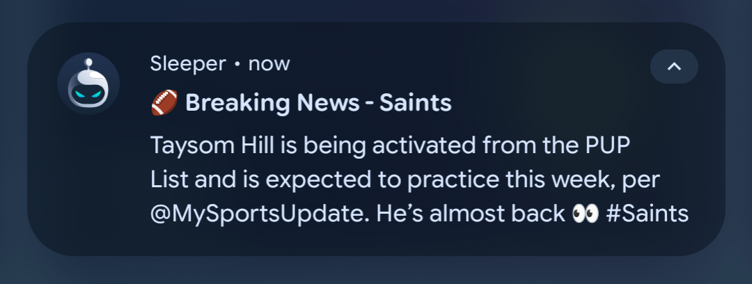 A notification has never made me happier...