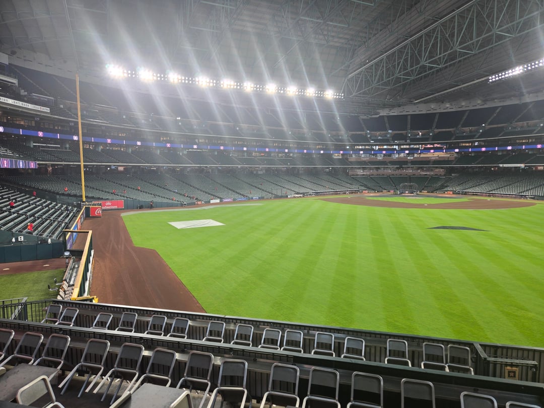 Checking in At Astros Game, Center Field at Table near Stairs