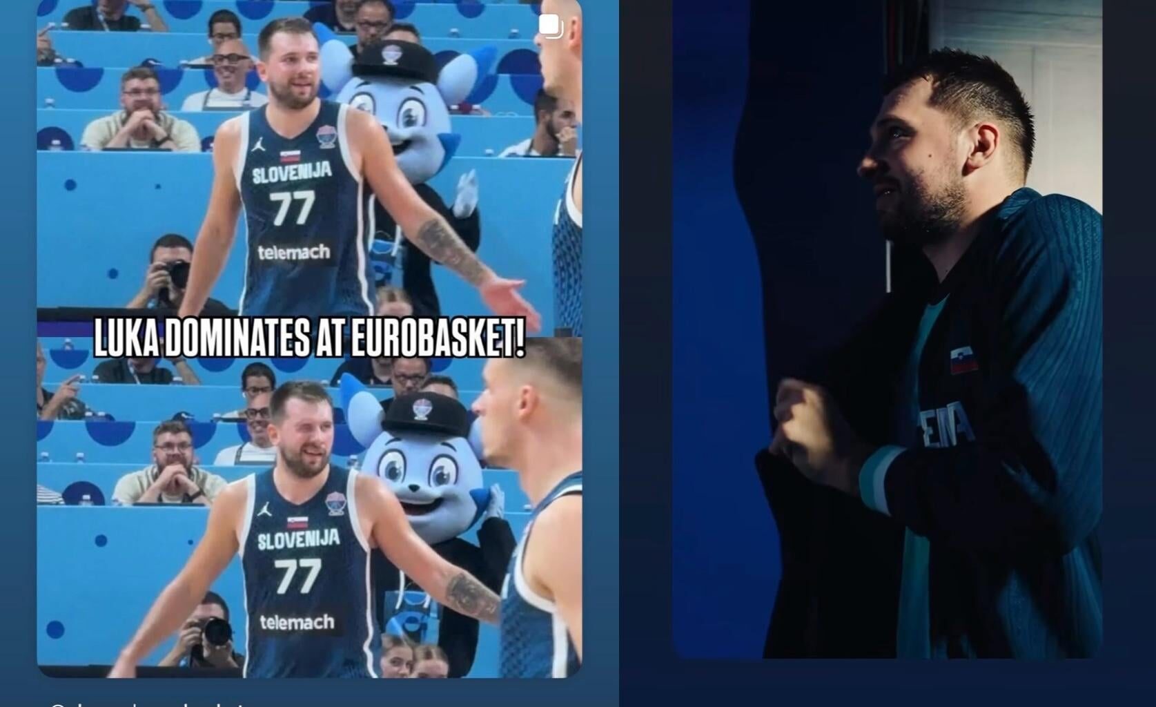 The king 👑 and the rookie 🏀 supporting Luka!