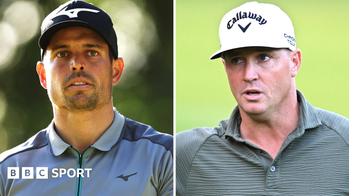 A split image of Adrien Saddier and Alex Noren