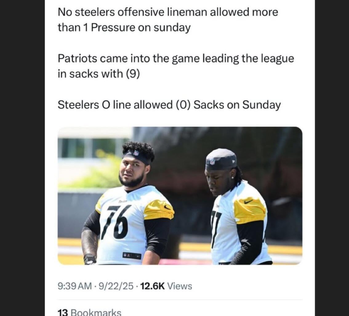 Well, good job to the OL for the pass protection this week.