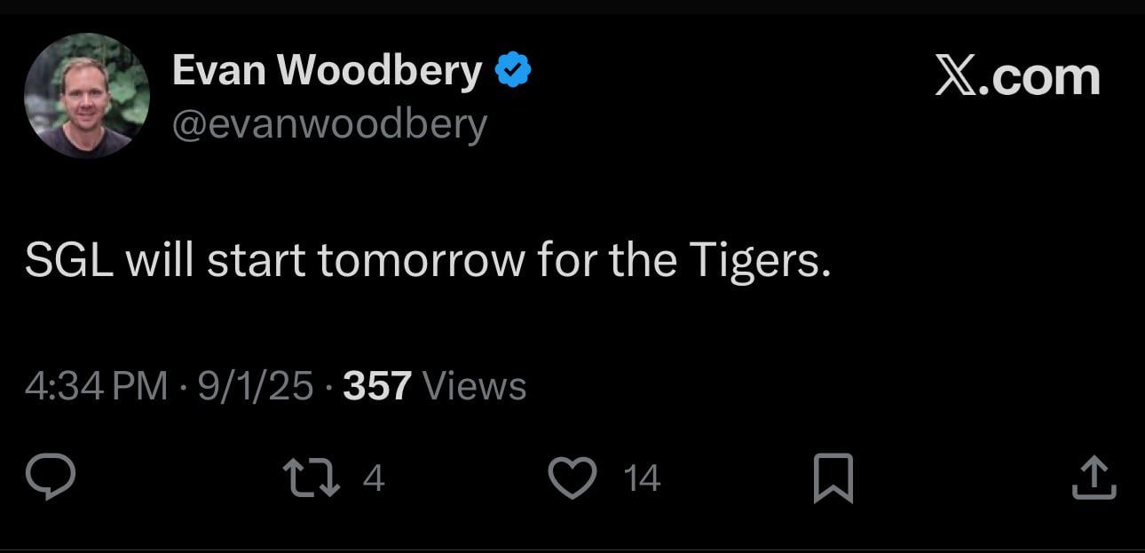 Sawyer Gipson-Long will start tomorrow.