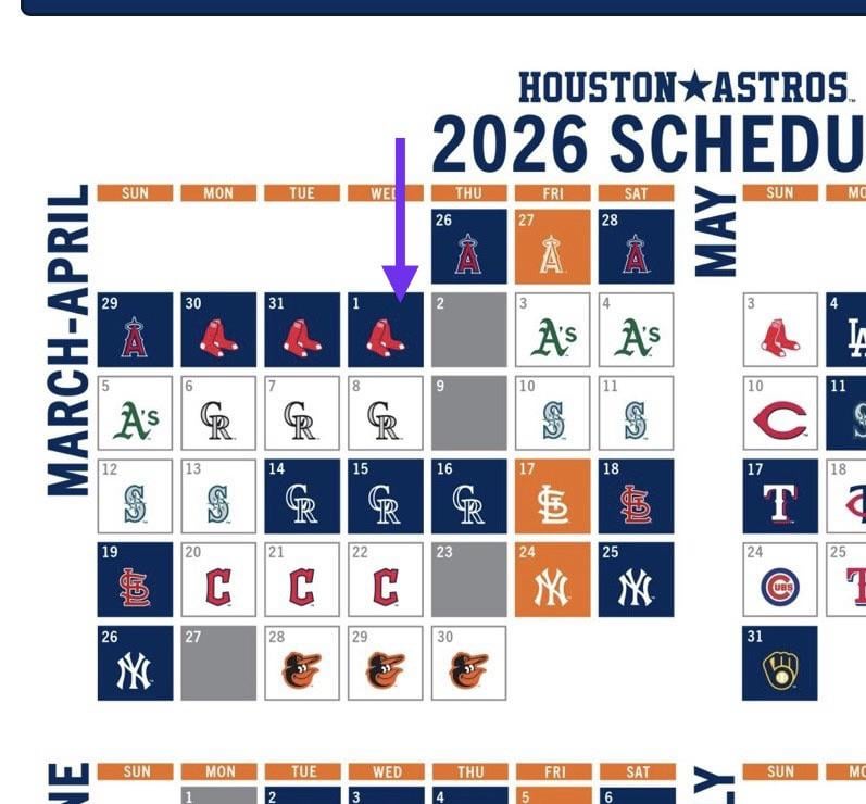 Question about the 2026 schedule
