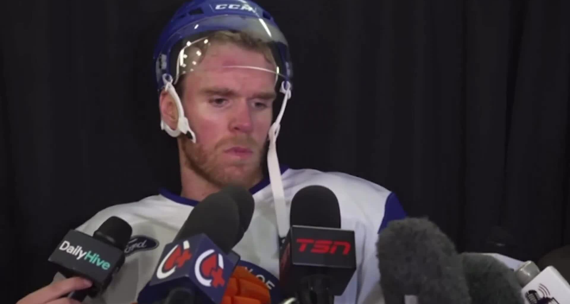 Connor McDavid was asked about signing a short-term contract in Edmonton.