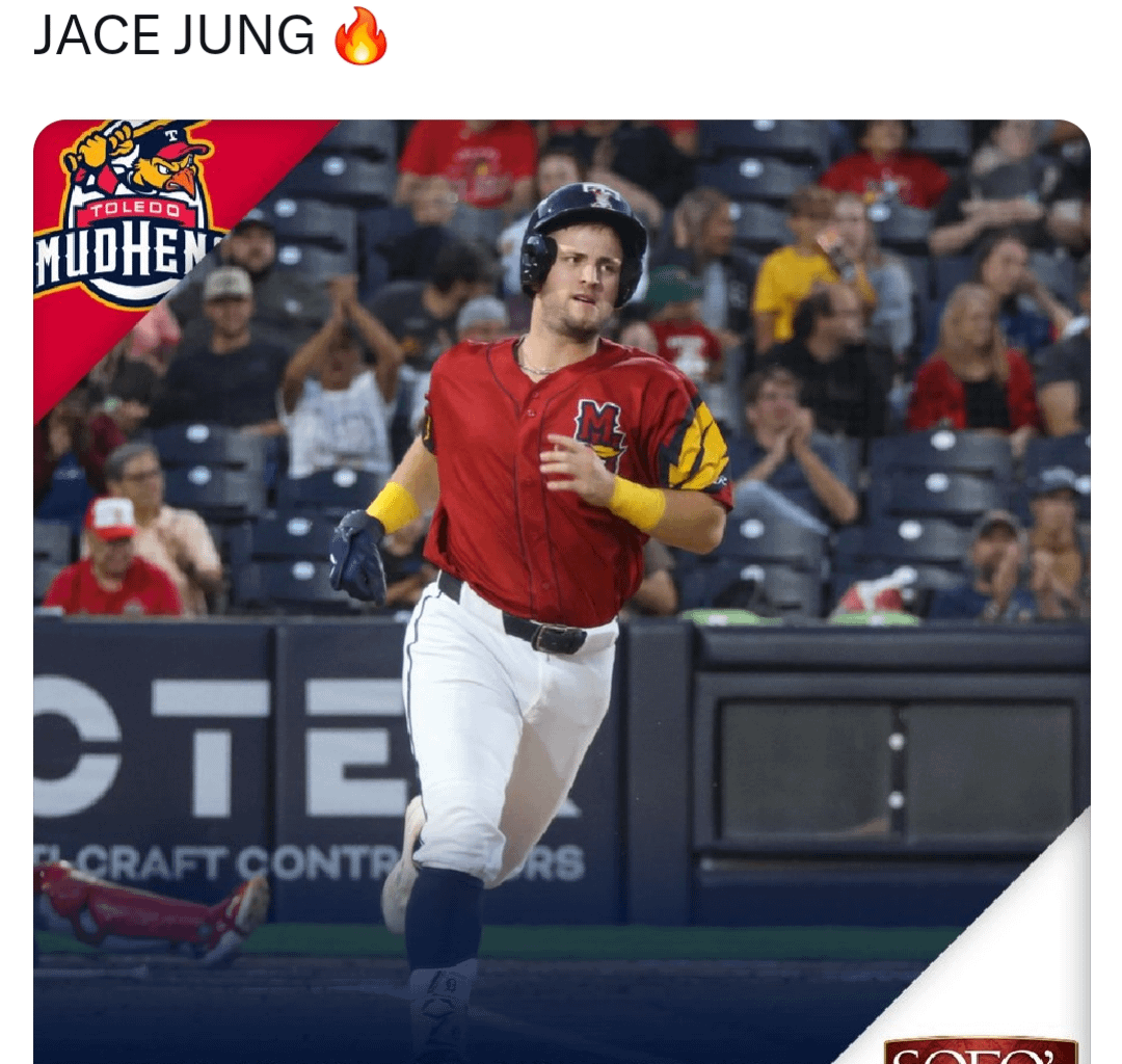 Jace Jung Toledo Mud Hens Player of the Week!