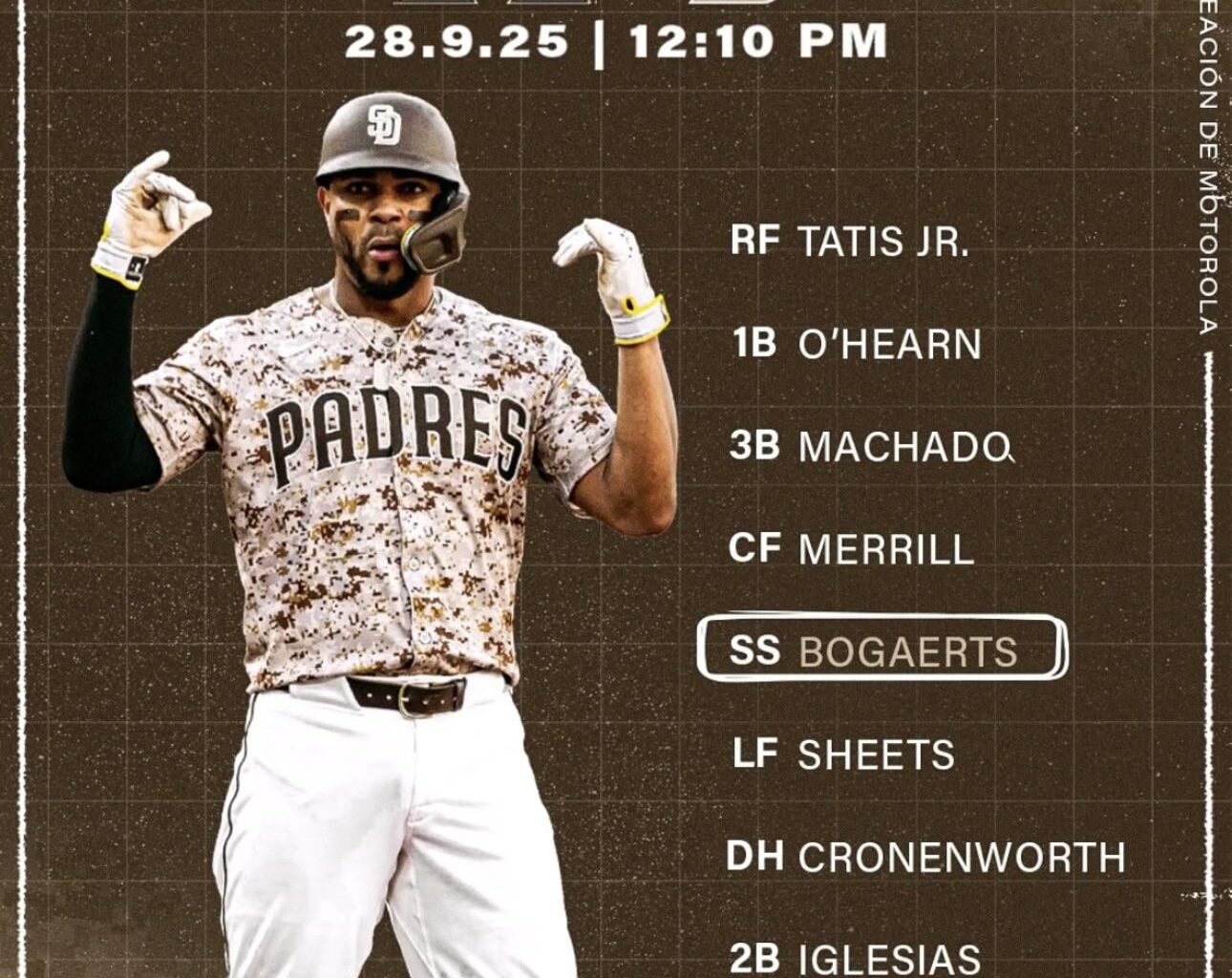 Padres lineup for the last regular season game of 2025 🥲