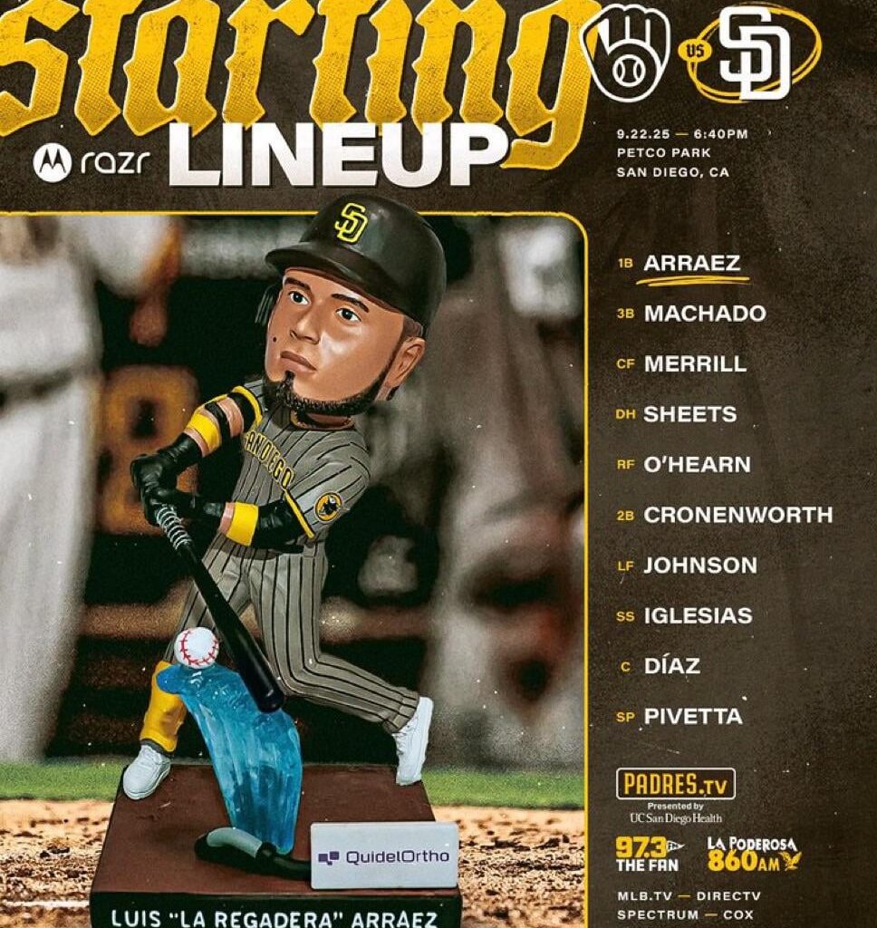 [Padres] La Regadera leads off on his bobblehead night.