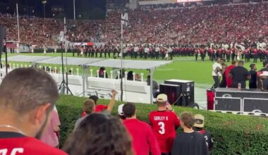 Ant Man made the UGA-Alabama game last night, played catch with some kids and signed autographs for everyone!