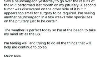 Brian Compton share a health update on his instagram