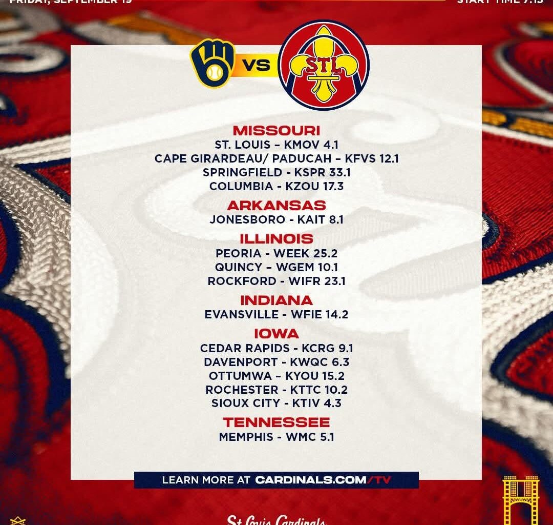 Tonight's Game simulcast on select OTA stations around Cardinals Nation