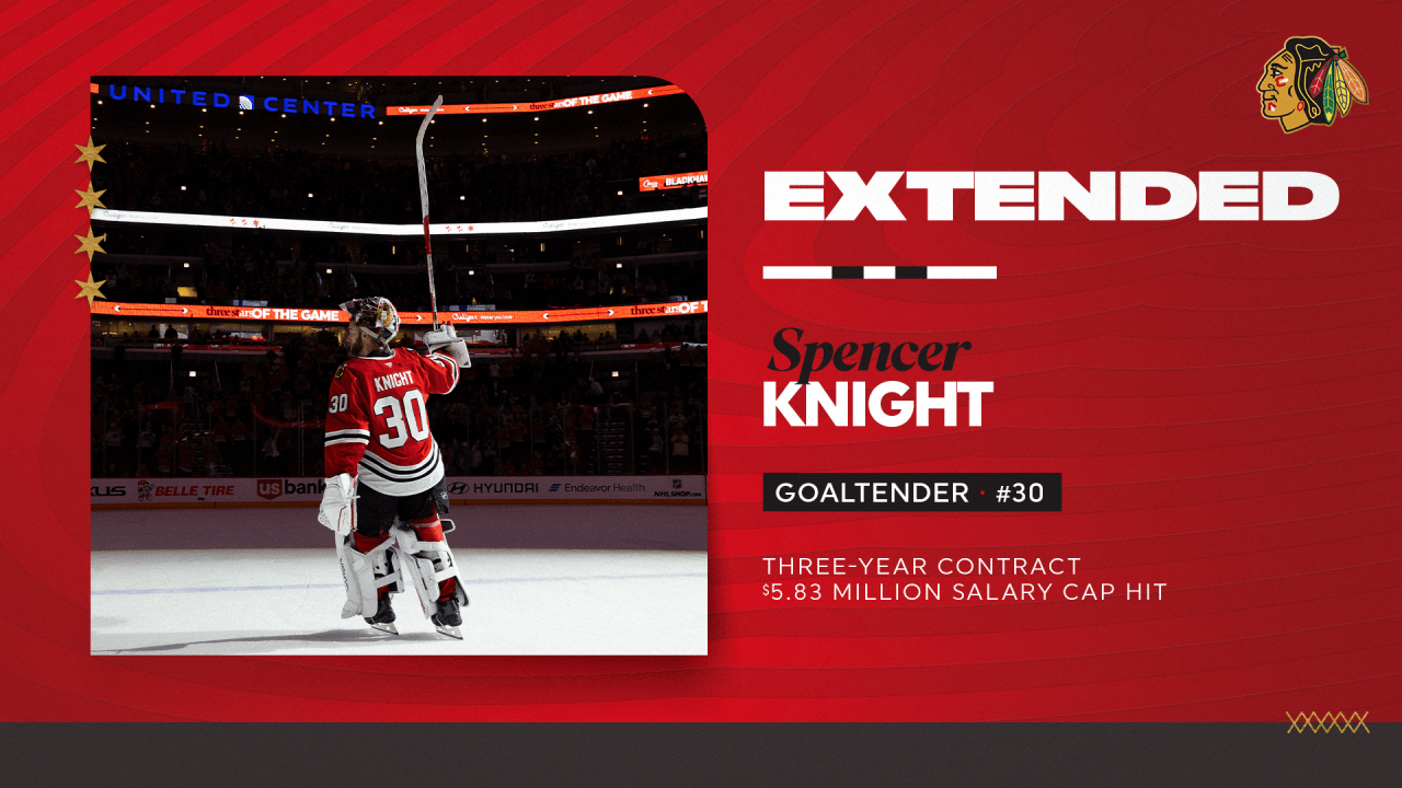 RELEASE: Blackhawks Sign Spencer Knight to Three-Year Contract Extension | Chicago Blackhawks