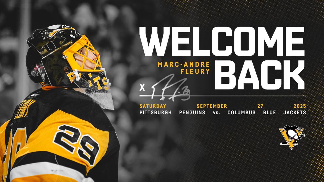 Penguins sign Marc Andre Fleury to a Professional Tryout Contract