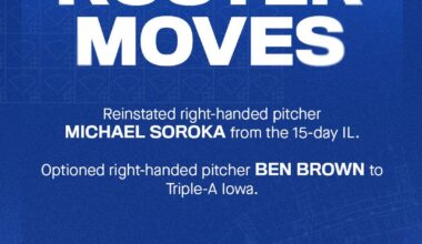 [Cubs] Soroka reinstated; Brown optioned