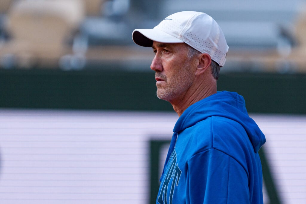 Darren Cahill looks on during the 2025 French Open