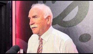 Ducks head coach Joel Quenneville speaks to the media after their 6-1 preseason win over the Mammoth