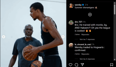 Victor Wembanyama shares pictures of his "summer shenanigans" on Instagram, revealing he has been training with legendary NBA center Hakeem Olajuwon