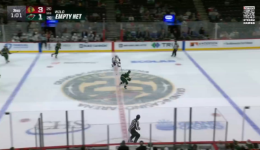 Frank Nazar completes the hat trick with an empty-netter