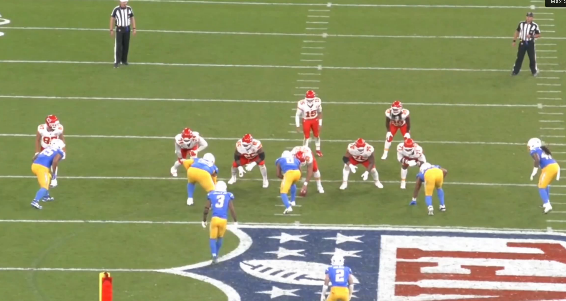 Insane throw. Even though Marquise Brown was wide open. Mahomes had to throw this ball away from the outside corner while rolling to the sideline.