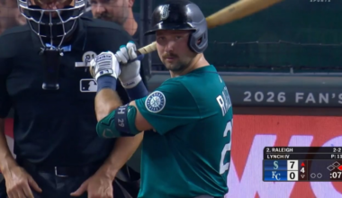 Cal Raleigh hits home run #56, homering from both the left and ride side of the plate against the Royals