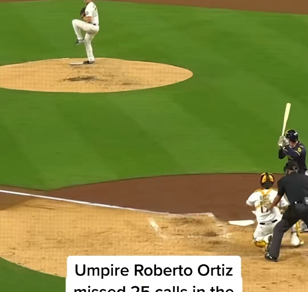Umpire Roberto Ortiz missed 25 calls last night.