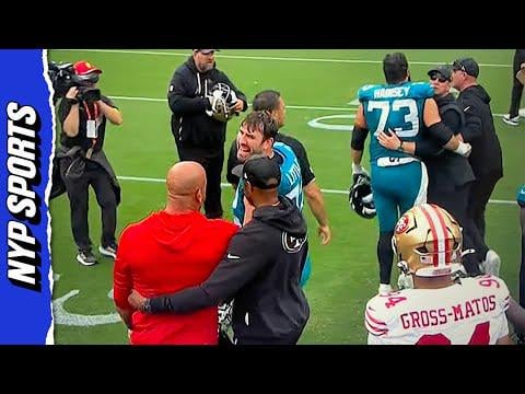 Jaguars HC Liam Coen goes after Robert Saleh after the game