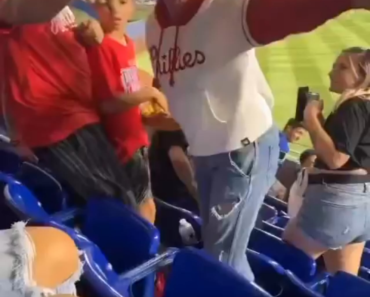 Another angle of upset Phillies Lady (with audio)