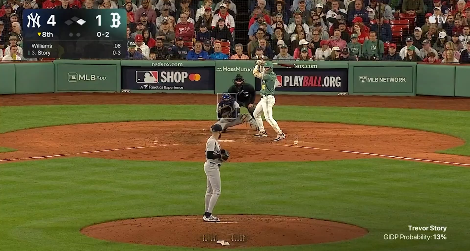 After giving up a leadoff single in the eighth, Devin Williams retires the next three batters