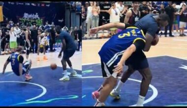 Draymond Green puts fan into headlock for wearing Jordan Poole jersey during 1v1 😂