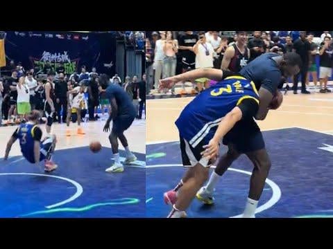 Draymond Green puts fan into headlock for wearing Jordan Poole jersey during 1v1 😂