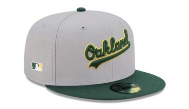 Grey Oakland script caps restocked at Crown Minded