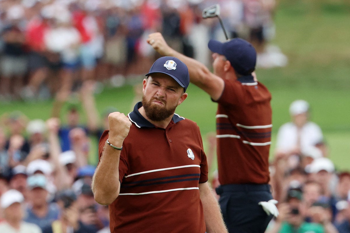 Ryder Cup 2025 live: Day two scores as McIlroy and Lowry overcome hostile USA crowd to move to brink of glory