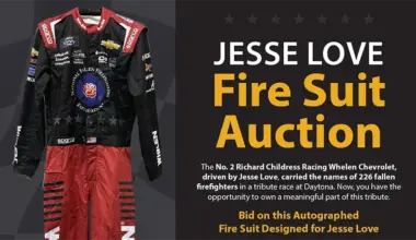 Bid on Jesse Love’s NASCAR Fire Suit to Benefit Firefighters’ Families