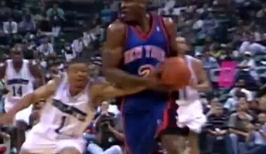 Shaq on playing vs Muggsy Bogues, the shortest player ever to play in the NBA (5'3): "Muggsy Bogues scared me. Soon as I put the ball on the ground, he’s right there. One, I got to battle with Alonzo Mourning, now I got to worry about this little fast Superman-looking guy, coming to steal the ball."