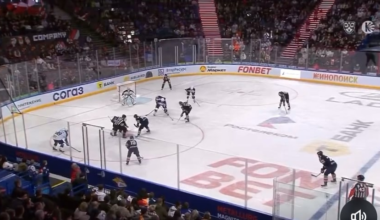 Kantserov snipes one off the faceoff