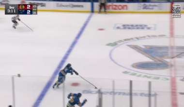 Oliver Moore scores while Colton Dach and Connor Murphy get in a dust-up with the Blues and the goal counts!