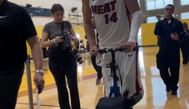 [Media Day] Ira to Herro: “I’ll step on the other foot dammit.” Bam: “That’s crazy.”