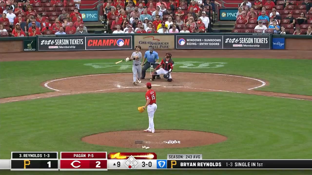 [Highlight] Noelvi Marte absolutely ROBS Bryan Reynolds in the 9th!