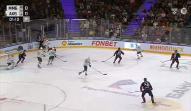 Alexander Siryatsky strips the puck and score for his first KHL goal