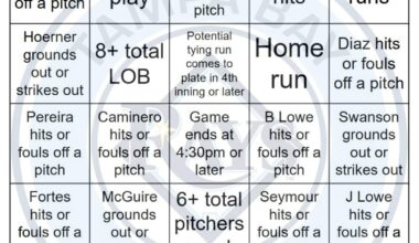 Rays vs Cubs Bingo, Blackout Card Edition, 9/14/2025