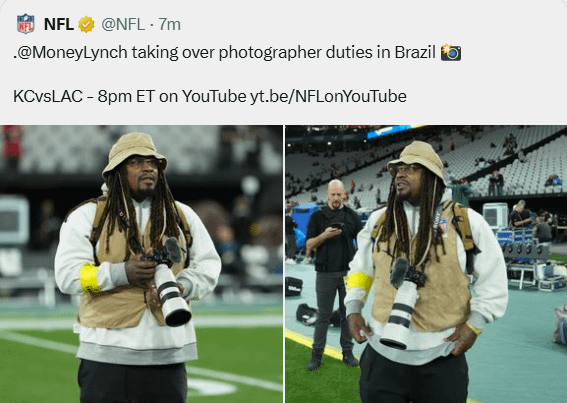 [NFL] Marshawn Lynch on site in Brazil taking photos because of course he is