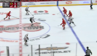 Wyatt Kaiser snipes one top shelf off the feed from Aidan Thompson