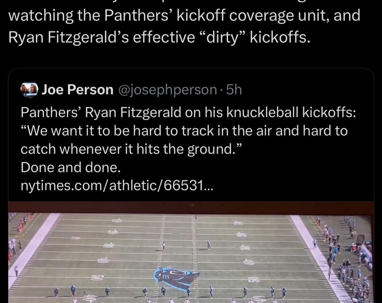 [Reiss] Vrabel on the Panthers kickoffs